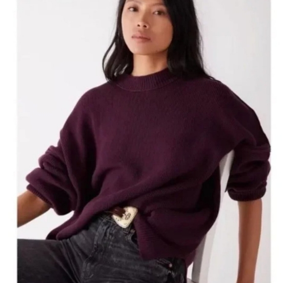 Free People Sweaters - Free People Easy Street Oversized Tunic Sweater Violet Panther Purple Size S